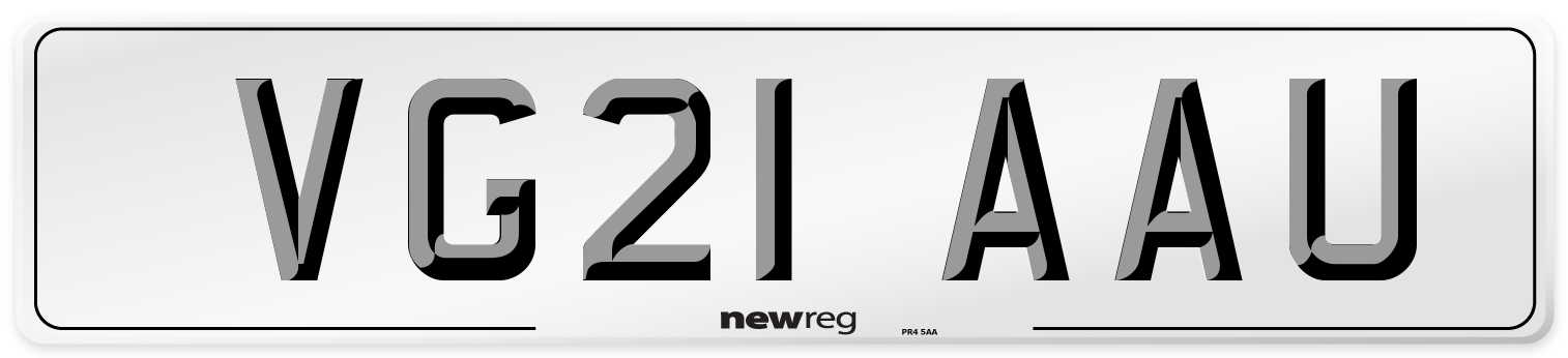 VG21 AAU Number Plate from New Reg